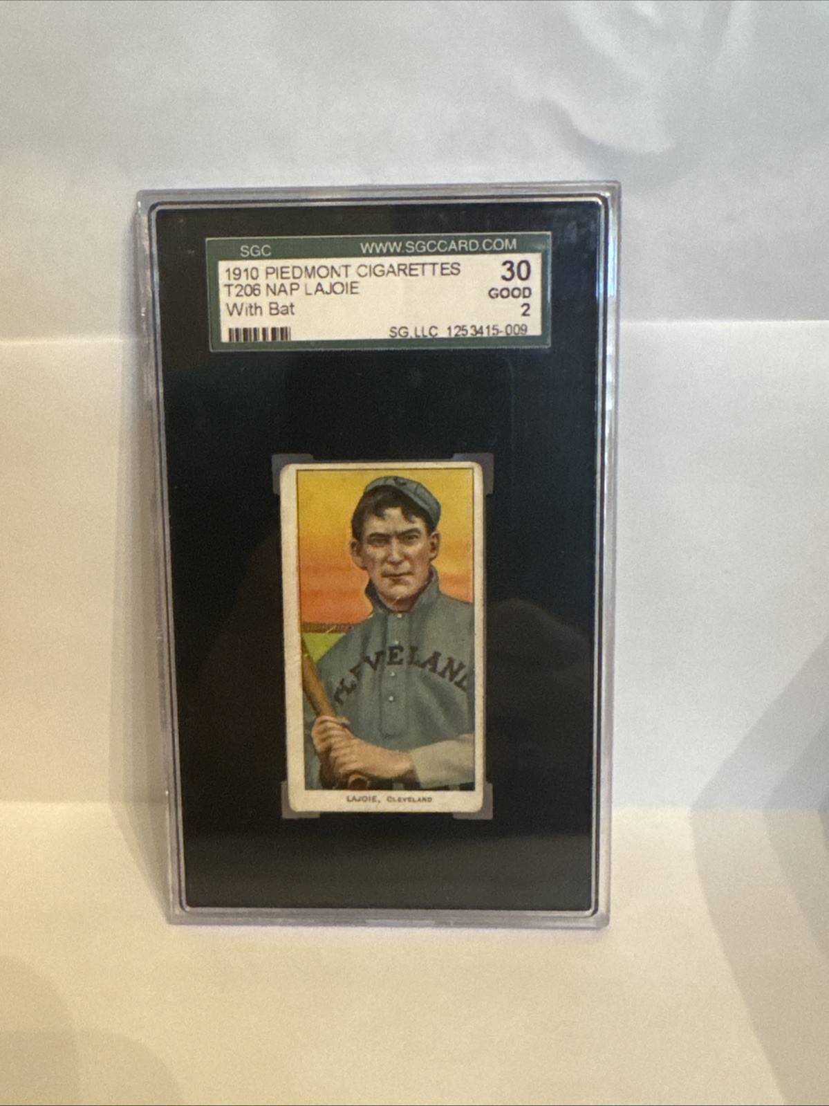1910 Piedmont Cigarettes T206 NAP LAJOIE with Bat- SGC 2