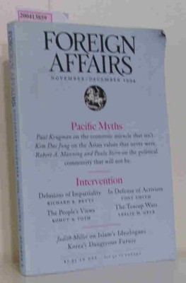 Foreign Affairs November/December 1994 Vol. 73 No. 6 Pacific Myths, Intervention