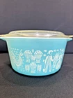 Vintage Pyrex Amish Butterprint 1 Qt Casserole Dish with Lid #473 Turquoise