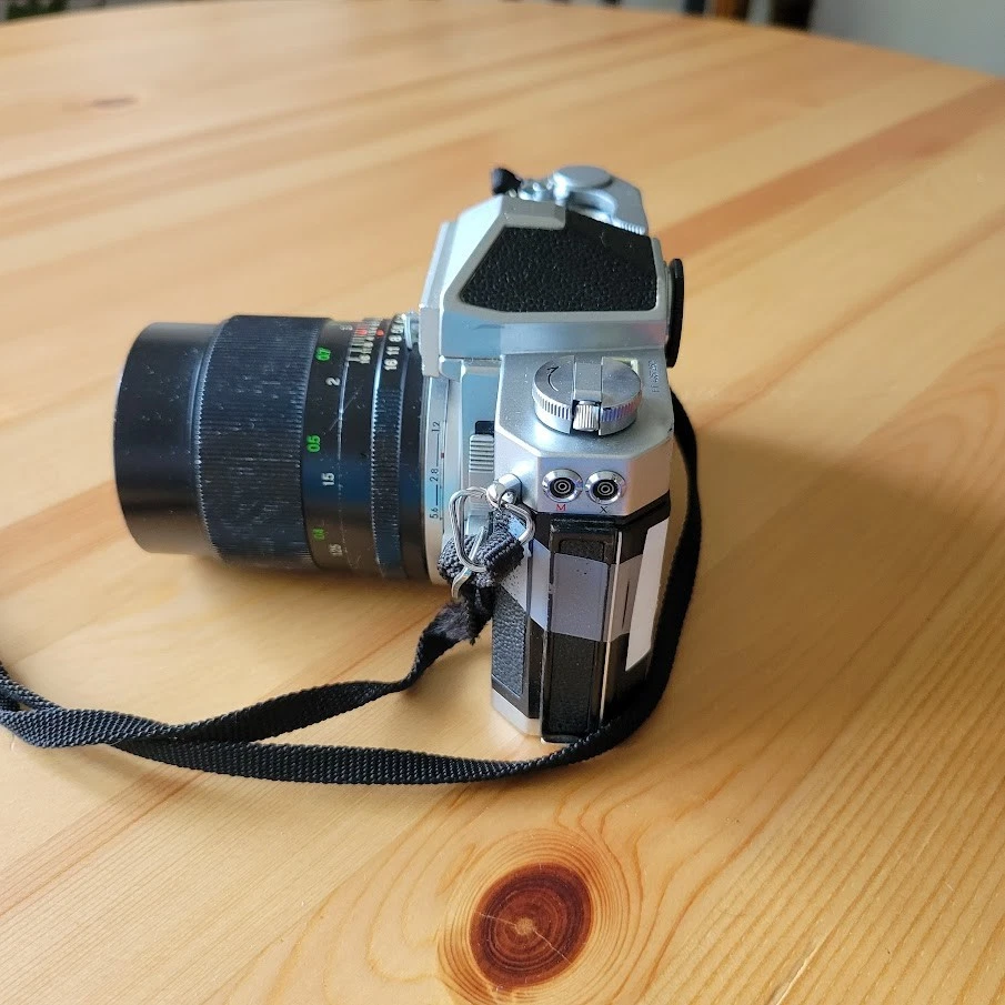 Nikkormat FT2 35mm SLR Film Camera + Albinar 28-80mm Macro Zoom Lens – Untested - Image 4 of 4