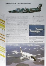 Embraer EMB 110 111 Bandeirante Picture Plane Aircraft Vtg Sheet Wall Art