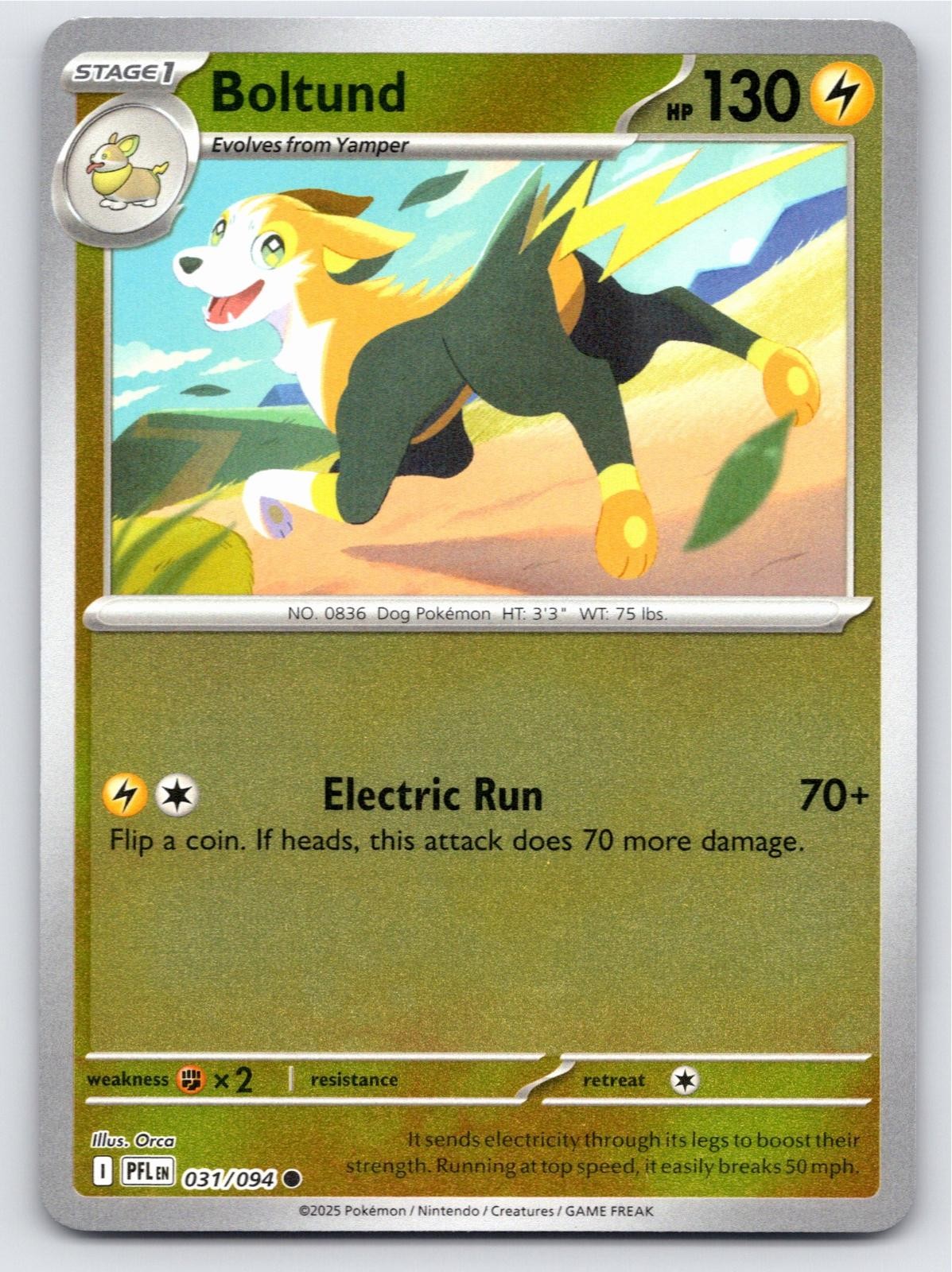 POKEMON BOLTUND PHANTASMAL FLAMES 031/094 REVERSE HOLO COMMON NM A43166 FREE S&H