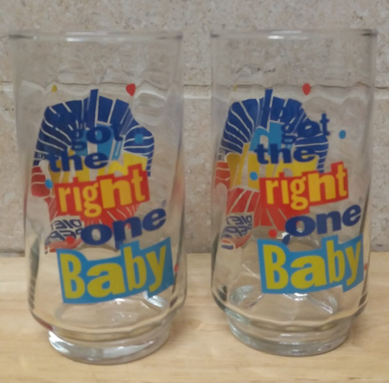 3 Vintage Diet Pepsi Mini Tumbler Glasses Uh Huh! You Got The Right One Baby