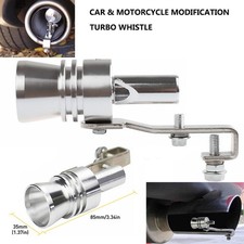 XL Blow Noise Valve Off Whistle Simulator Sound Turbo Car Muffler Tip Kit Silver