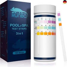 RUNBO 3-in-1 Pool-Teststreifen für Spa, 150 Stäbchen, Teststreifen, W