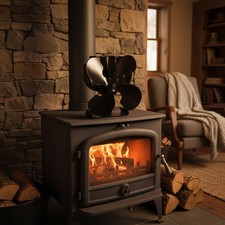 Ventilatore per stufa 4 pale alimentato a calore - efficiente, senza fili e durevole per riscaldamento casa