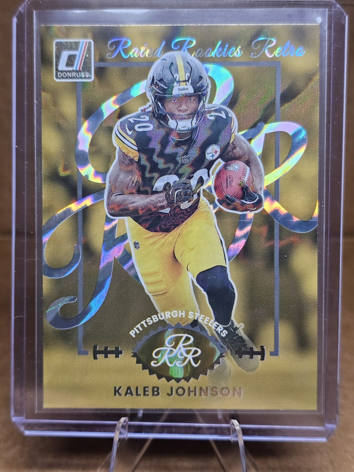2025 Panini Donruss #19 Kaleb Johnson Rated Rookies Retro Pittsburgh Steelers