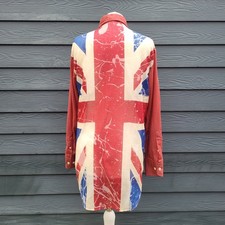 ** RARE ** Dr Martens Classic Union Jack Print Longline Voile Shirt - Size S NEW