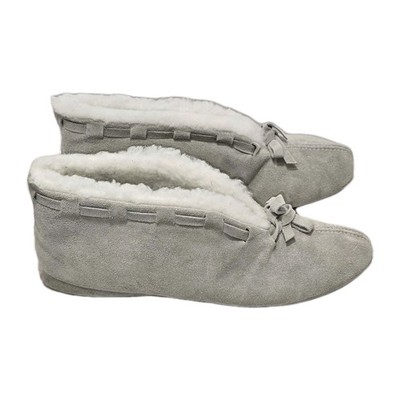 Sioux Mox NIB Vtg Genuine Suede Slippers Womens 7 Cozy Western Cottage Moccasins