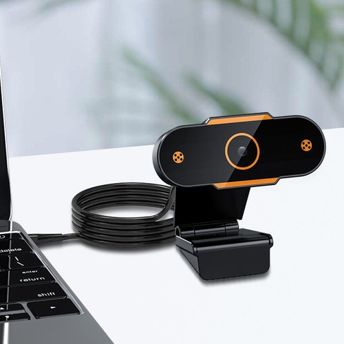 USB Webcam 2K 1080P USB 2.0 Inbuilt Microphone CMOS Plug And Play Lens Cover NEW - Afbeelding 11 van 12
