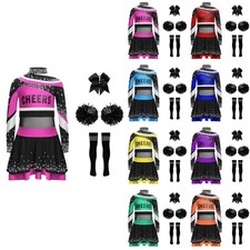 Kids Girls Outfits Halloween Costume Bowknot Headwear Set Flower Balls Uniform