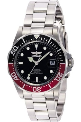 Invicta Pro Diver Unisex Armbanduhr Edelstahl Automatik schwarzes Zifferblatt...