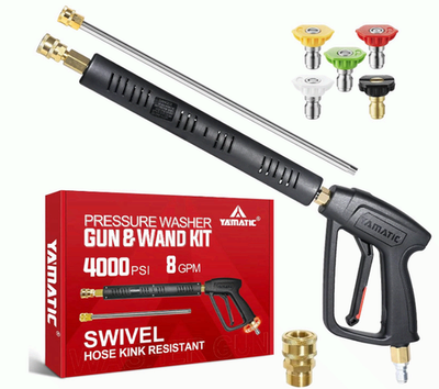 #ad YAMATIC Pressure Washer Gun Wand Swivel M22 4000PSI Stainless $59.99