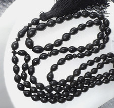 LARGE BLACK  99 BEADS   GENUINE SHAH MAGHSOUD 89 cm