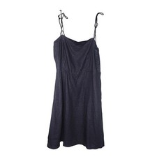 Old Navy Linen Blend Black Dress Adjustable Tie Strap Sleeveless Large Tall