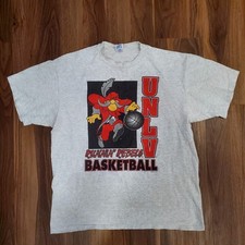 Vintage 90s UNLV Runnin Rebels Basketball T-Shirt Jerzees Men's Extra Large