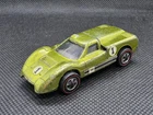 1968 Hot Wheels Ford J-Car Redline Lime? Antifreeze? No Hinge Stop