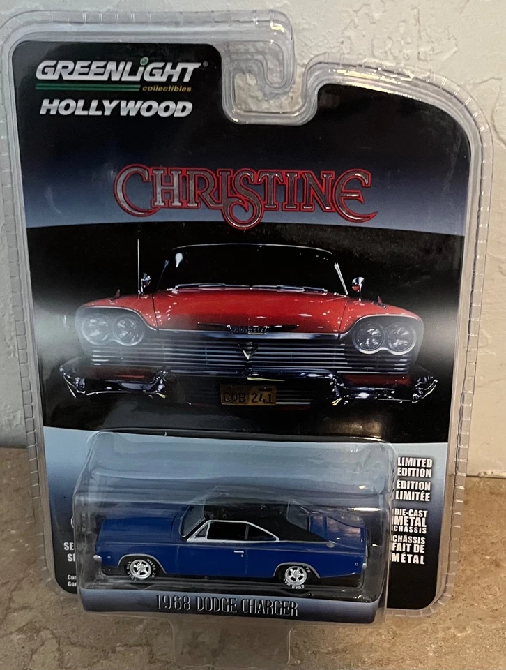 Dodge Charger Greenlight Hollywood Christine 1968 1:64 azul fundido a presión Foto 3 de 4