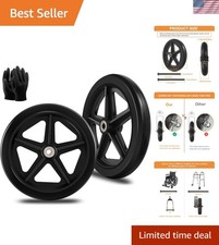 2Pcs 8 Inch Replacement Wheelchair Wheels for Walkers - Environmentally Frien...