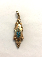 Ancien Pendentif en plaqué or Grappe de raisin Napoléon III