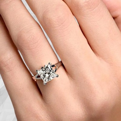 Diamant Ehering 14k Weißgold IGI-zertifiziert im Labor gezüchtet 4,00 Ct...