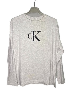 Vintage Calvin Klein Jeans Long Sleeve Shirt Made in USA Gray 90s Small