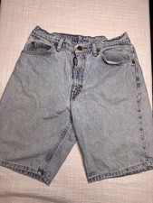 Vintage Levis 550 Denim Shorts Mens 31 Jean Light Blue Orange Tab 90s Relaxed