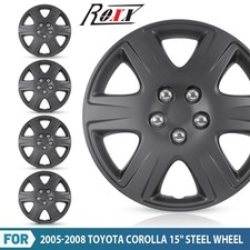 Set Of 4 Fits 2005-2008 Toyota Corolla 15 Snap On Full Hub Cap Wheel Covers