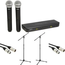 Shure BLX288/PG58 Dual Channel Wireless Handheld Microphone System with Stands