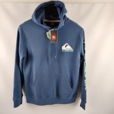Quiksilver Hoodie Mens Small Bering Sea Blue Fleece Full Zip Sweatshirt NWT