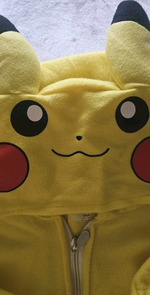 皮卡丘口袋妖怪连帽拉链一件皮斯服装睡衣成人 M — 第 2/4 张图片