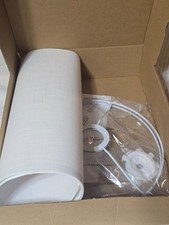 White Linen Tall Drum Lampshade 10x10x13 Replacement for Table Floor Lamp Modern
