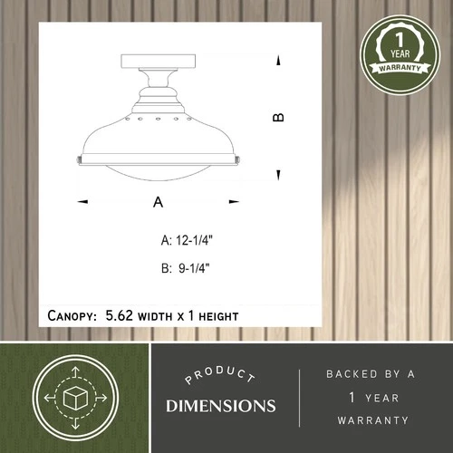 Vaxcel Lighting C0113 Keenan 12"W Semi-Flush Ceiling Fixture - Bronze - Picture 5 of 9