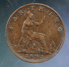 Great Britain, Farthing, 1893 bronze coin, Victoria
