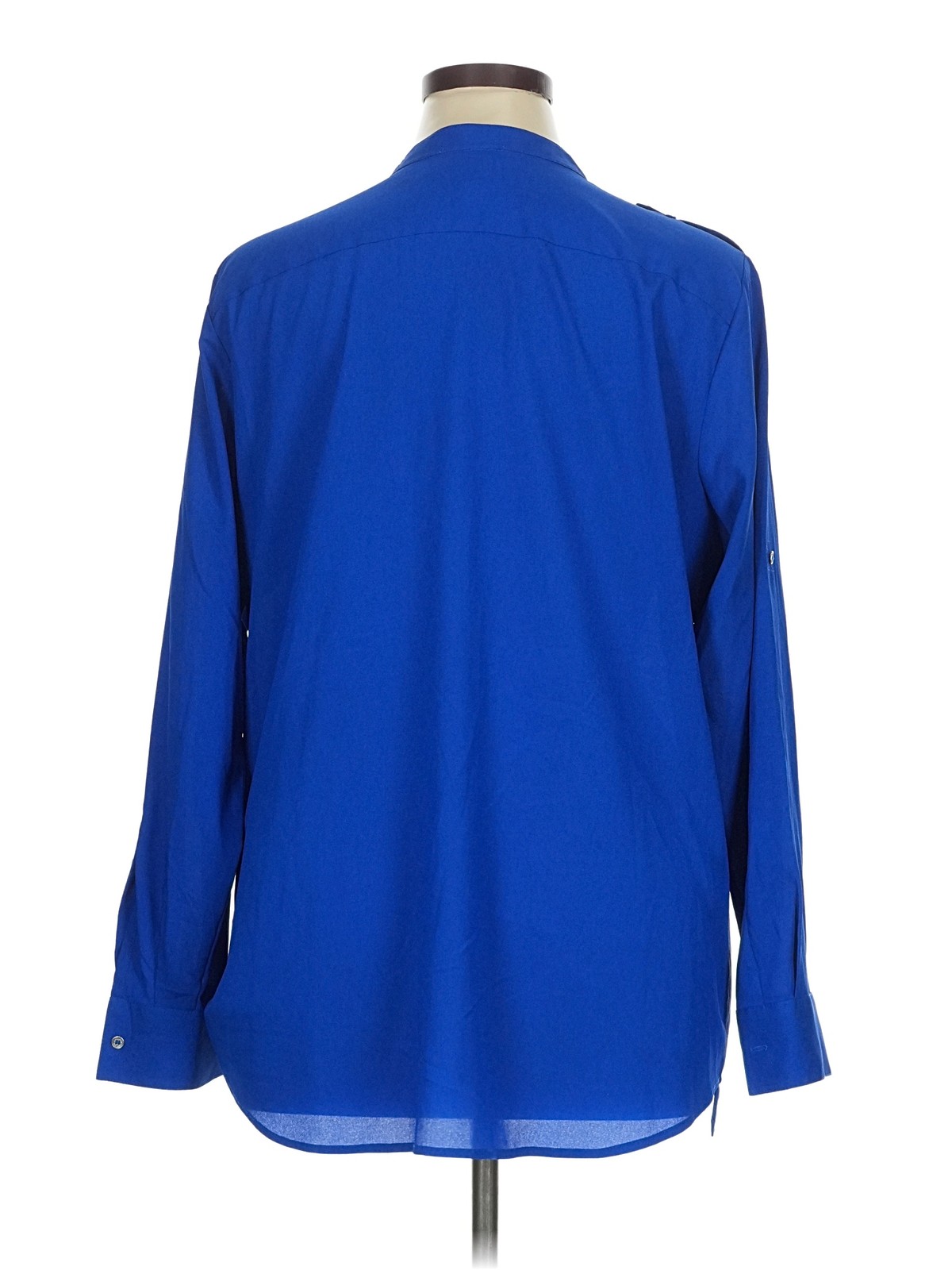 Calvin Klein Women Blue 3/4 Sleeve Blouse 0X Plus thumbnail 2