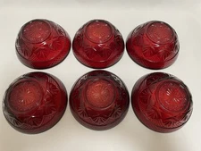 6 Cristal D'Arques Durand Luminarc Ruby Red Bowls Set Of Six EUC