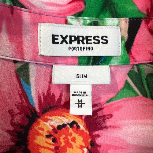 Express The Portofino Hemd Damen mittelblau Blumen Button Down Bluse Tropical - Bild 10 von 15