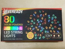 Eveready 80 Solar Powered (Multi Colour) LED String Lights Outdoor Garden