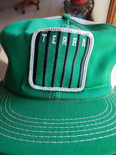 Vtg K-Brand Terra Farm Trucker Hat Mesh Snapback Cap USA Nitrogen Fertilizer - Bild 3 von 14