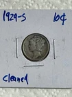 1929-S 10¢ Mercury Dime -Lightly Cleaned BUT Free Shipping!-