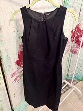 Tahari Arthur S. Levine Black Pleated Sheath Dress Size 2 Classic Little Black D