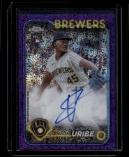 2024 Topps Chrome Update Baseball Abner Uribe #RA-AU Auto Purple Speckle /299