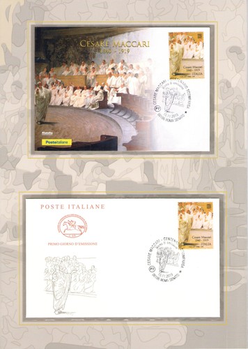 2019 ITALY, Box - Cesare Maccari Folder + 9 Values Coin Series with Silver - 120 - Picture 6 of 10