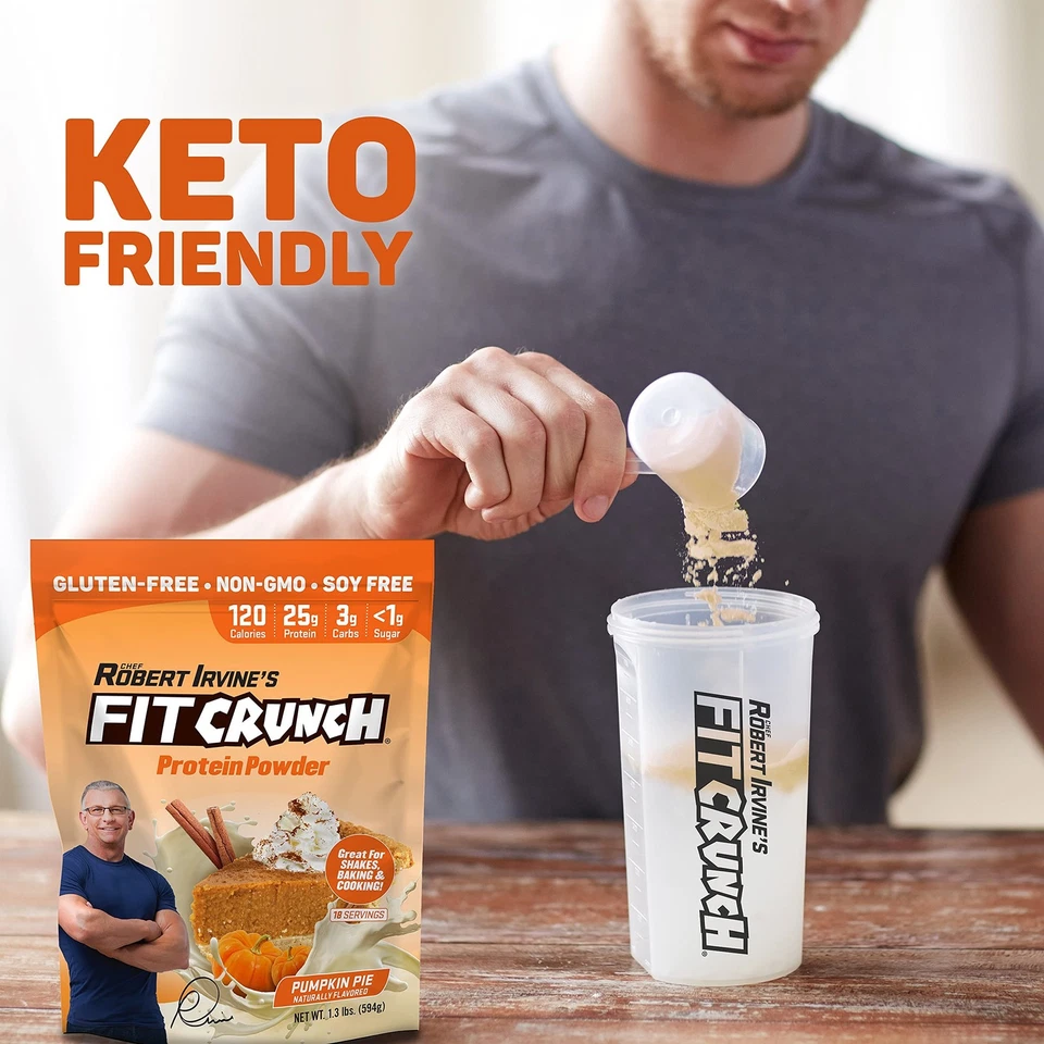 FITCRUNCH Tri-Blend Whey Protein Keto Friendly Bajo en Calorías Alto Proteína Glut... Foto 4 de 4