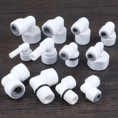 1/4'' 3/8'' Quick Connect Elbow Fittings Adapter RO Reverse Osmosis Water Filter