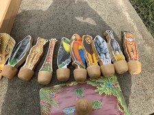 Vintage Jungle Bowling Hardwood Game Set - Rare Doug  Melissa - Kids 3 