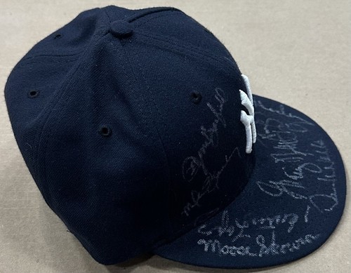 Yankees Signed Old Timers Day Hat Rickey Henderson David Wells Cone 12 Auto Coa - Picture 11 of 16