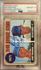 NOLAN RYAN 1968 TOPPS PSA/DNA 10 AUTO GRADE ONLY ! *NEW SLAB ! INSCRIBED HOF ‘99