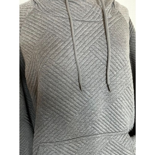 GreenTea gray quilted hoodie - L - Picture 3 of 4