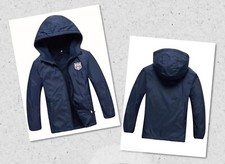 Boys Zip Up Hooded Raincoat Windbreaker Outerwear size 130 6-7US 